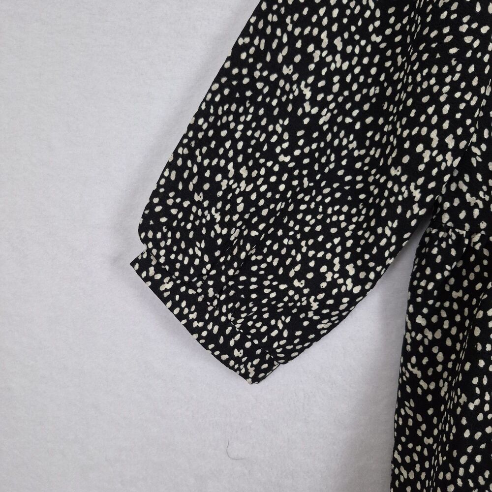 Pink Lily Large Black White Oversized Tiered Boho Dress Midi Feminine Cottage - Picture 5 of 10